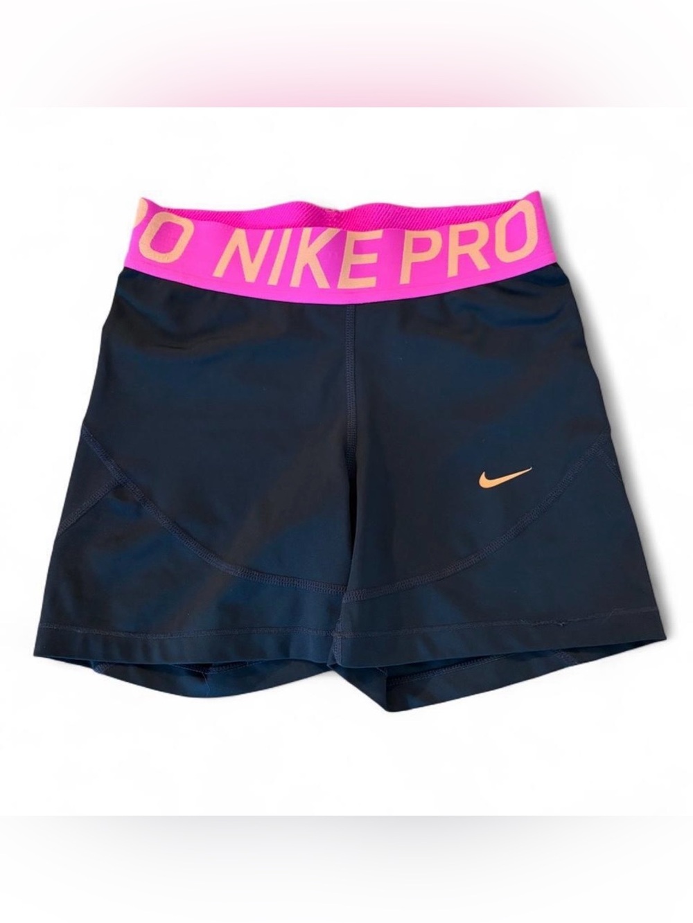 Nike Pro women’s Sz. S black performance shorts with pink waistband